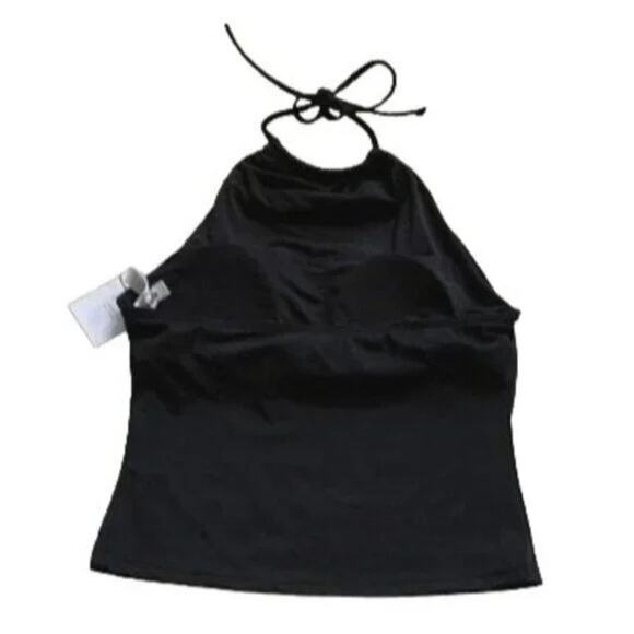 NWT Andie The Baja Tankini Tie Neck Swim Top Medium Bust Support S Black #3501 - Picture 12 of 15